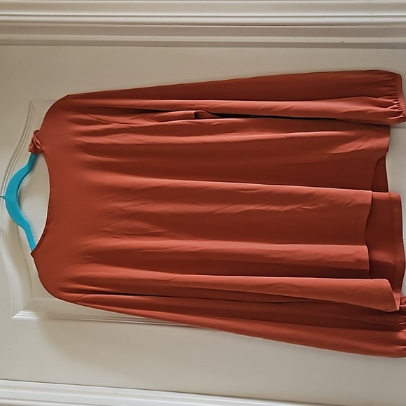 Susan Graver XL Burnt Orange long sleaved blouse - Picture 2 of 3